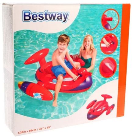 Надувная игрушка-наездник с брызгалкой "Космолёт", 109х89см, от 3 лет, Bestway 41100 BW