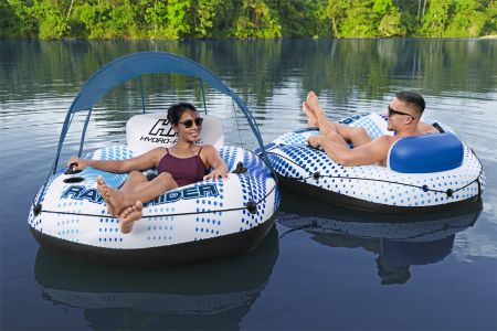 Надувной круг-кресло 137x137см "Rapid Rider" с ручками и подстаканником, навес, до 100 кг, Bestway 43725 BW