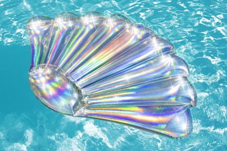 Надувной матрас-плот для плавания 185х114см "Радужная ракушка" до 90кг, Bestway 43414 BW