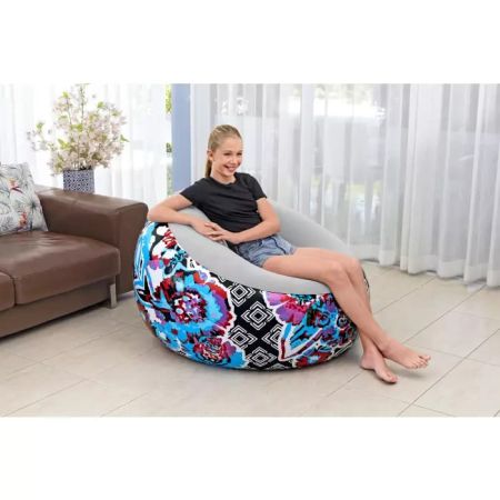 Надувное кресло 112x112x66см "Inflate-A-Chair Floral", Bestway 75111 BW