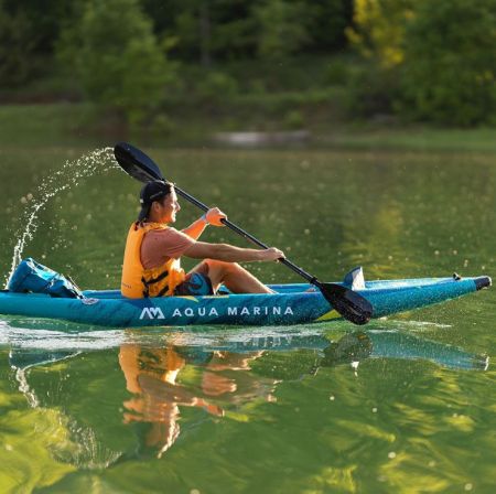 Надувной каяк "Steam-312 Versatile" 312x80см, насос, сиденье, киль, рюкзак, сумка, до 110кг, Aqua Marina ST-312