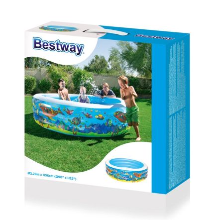 Детский надувной бассейн 229х56см "Подводный мир" 1147л, Bestway 51123 BW