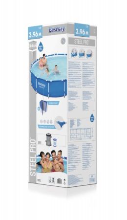 Каркасный бассейн Steel Pro 396х84см, 8680л, фил.-насос 2006л/ч, Bestway 5612E BW