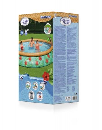Бассейн Fast Set 457х84см, 9677л, фил.-насос 2006л/ч, Bestway 57416 BW