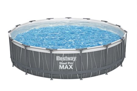 Каркасный бассейн Steel Pro Max 457x107 см, 14970 л, фил.-нас. 3028 л\ч, лестн, тент, подсветка, Bestway 561GD BW