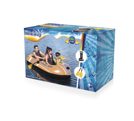 Надувная лодка "Kondor 3000" 220х141см, вёсла 62015, насос 62002, до 190кг, Bestway 61102 BW