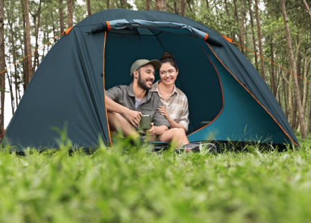 Палатка 4-местная "Alpine Dome 4 Tent" (70см+210см)x240x140см, полиэстер 190Т, 2000мм, 110гр/м2 РЕ, Bestway 68141 BW
