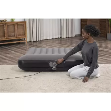 Надувная кровать 191х137х30см с подголовником, встр.насос USB 5В, до 300кг, Bestway 671BR BW