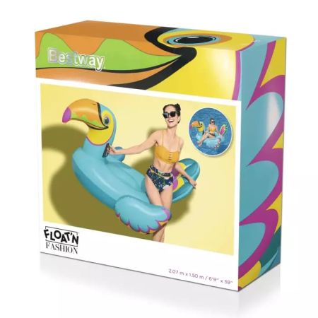 Надувной матрас-плот для плавания 207х150см "Тукан" с ручками, до 90кг, от 12 лет, Bestway 41126 BW