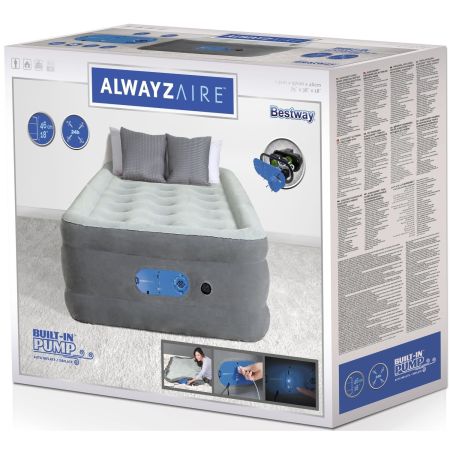 Надувная кровать 97х191х46см "Alwayzaire" встр.насос 220В с автоподкачкой, до 150кг, Bestway 67622 BW