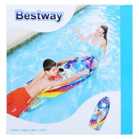 Надувной матрас для плавания 142х58см с ручками, Bestway 42005 BW