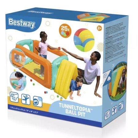 Игровой центр 178х91х70см "Tunneltopia" с 25 мячами, до 13 кг, от 2 лет, Bestway 52547 BW