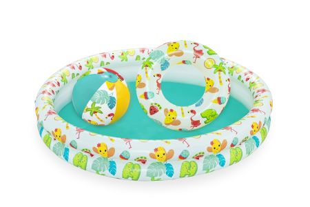 Детский надувной бассейн 122х20см с мячом и кругом, 137л, от 2 лет, Bestway 51124 BW