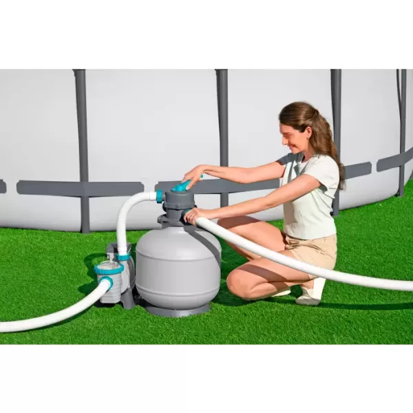 Песочный фильтр-насос 8327л/ч, резервуар для песка 20кг, фракция 0.45-0.85мм, Bestway 58499 BW