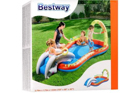 Игровой бассейн 279х173х102см сразбрызгивателем и игрушками, 250л, Bestway 53051 BW