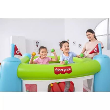 Игровой центр-батут 175х173х135см "Fisher Price" с мячами, встр.нас. 220В, до 85кг, от 3 лет, Bestway 93563 BW