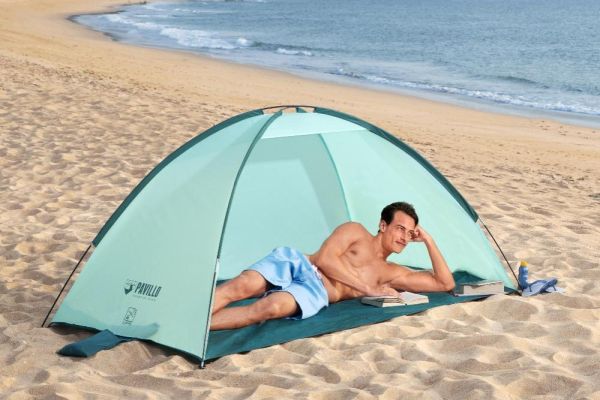 Палатка 2-местная 200х120х95см "Beach Ground 2" 1 слой, 190T polyester PA, 300mm, 110гр/м2 PE, Bestway 68105 BW