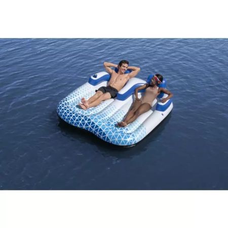 Надувной матрас-шезлонг, двойной, для плавания 196х193см (183х176х56см) "Indigo Wave" до 180кг, Bestway 43534 BW