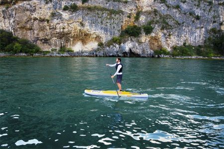 SUP-доска "Aqua Cruise" 320x76x15см, насос, весло, лиш, ремнабор, сумка, до 120кг, Bestway 65329 BW