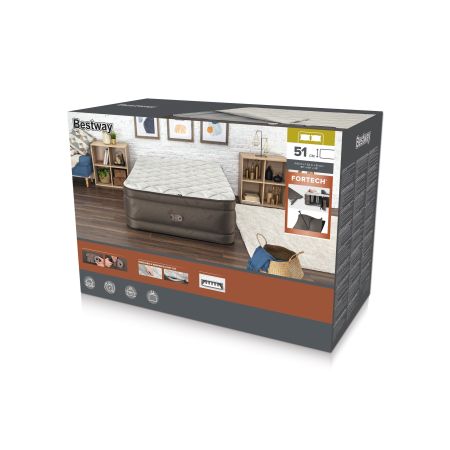 Надувная кровать "Fortech" 152x203x51см , встр.насос 220В, до 350кг, Bestway 69145 BW