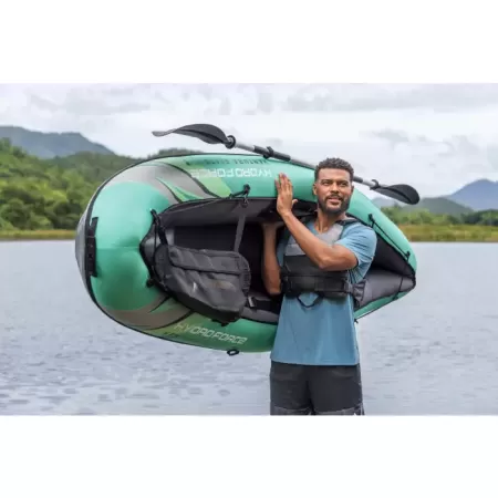 Надувной каяк "Ventura Elite X1" 280х86см, алюм.весло 230см, насос 62086, до 130кг, Bestway 65118 BW