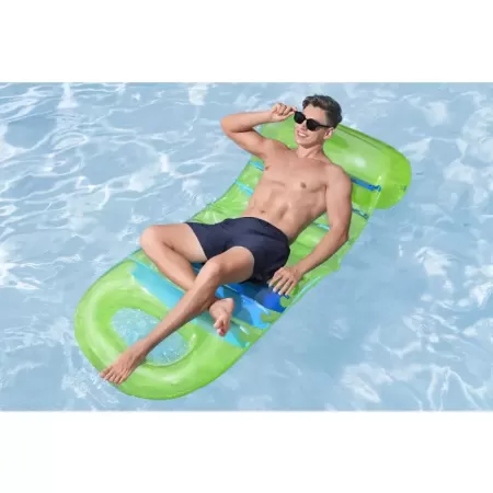 Надувной матрас-шезлонг 193x80см "Летние цвета", со спинкой, до 100кг, Bestway 43962 BW