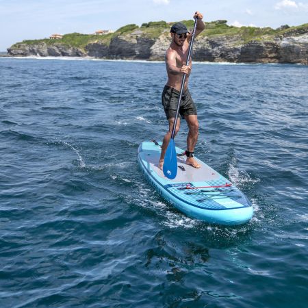 Весло "Pastel (Navy)" для SUP-доски, фибергласс/карбон, трехсекционное, регулируемое 180-220 см, Aqua Marina B0303923