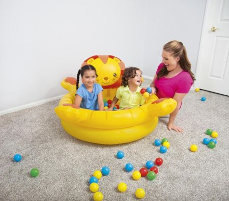 Детский надувной бассейн 111x98x61.5см "Львенок" с мячами (50шт), от 2 лет, Bestway 52261 BW
