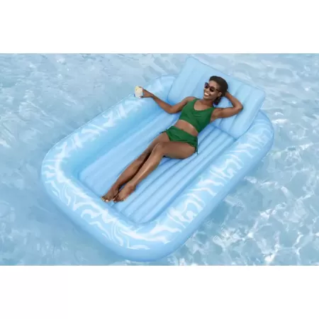 Надувной шезлонг 214х155см "Sun-Kissed Tanning Lounge" с подушкой, подстаканник, до 100 кг, Bestway 43838 BW