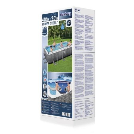 Каркасный бассейн Power Steel 404х201х100см, 6478л, фил.-насос 2006л/ч, лестница, Bestway 56721 BW