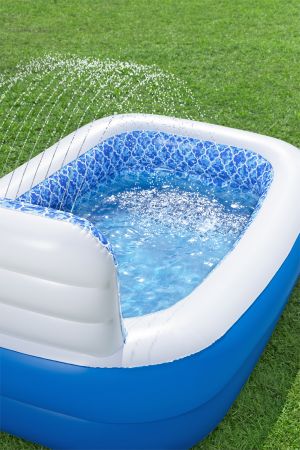 Детский надувной бассейн 229x152x96см "Waterfall Oasis", с разбрызгивателем, 702 л, от 6 лет, Bestway 54451 BW