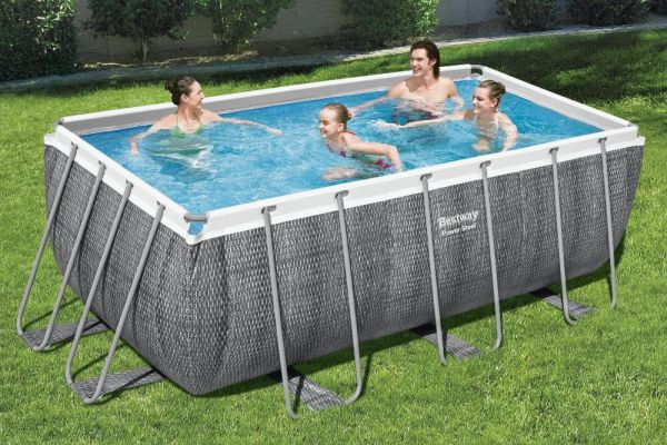 Каркасный бассейн Power Steel 412х201х122см, 8124л, фил.-насос 2006л/ч, лестница, Bestway 56722 BW