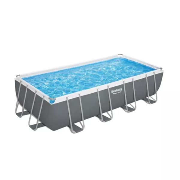 Каркасный бассейн Power Steel 549х274х122см, 14812л, песч.фил.-нас. 5678/ч, лестн., тент, Bestway 56466 BW