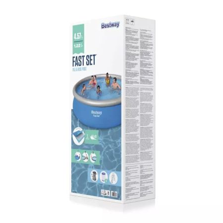Бассейн Fast Set 457х122см, 13807л, фил.-насос 3028л/ч, лестница, Bestway 57289 BW