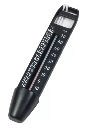 Термометр-стандарт со шнурком, цвет черный DELPHIN, Chemoform 2500004DP