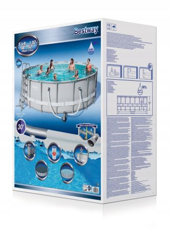 Каркасный бассейн 549х132см, 26000л, фил.-насос 5678л/ч, лестница, тент, Bestway 56427 BW