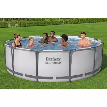 Каркасный бассейн Steel Pro Max 366х100см, 9150л, фил.-насос 2006л/ч, лестница, Bestway 56418 BW