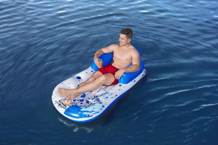 Надувной матрас-шезлонг для плавания 161х84см (150х77х50см) "Cool Blue" до 90кг, Bestway 43155 BW