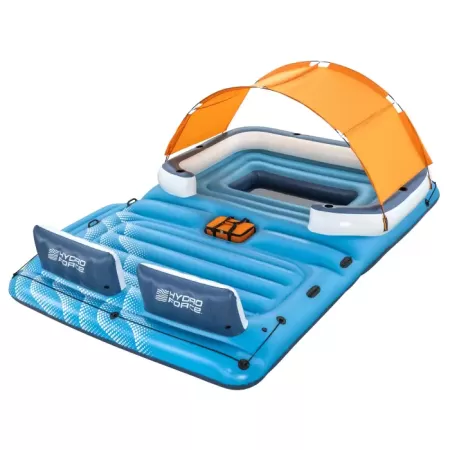 Надувной матрас-остров 389х274см "Tropical Breeze" с навесом, холодил., ручками и подст., до 540кг, Bestway 43105 BW