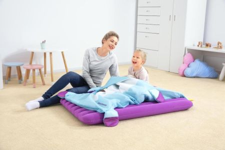 Детский надувной матрас 76х132х10см "Единорог" со спальным мешком, Bestway 68111 BW