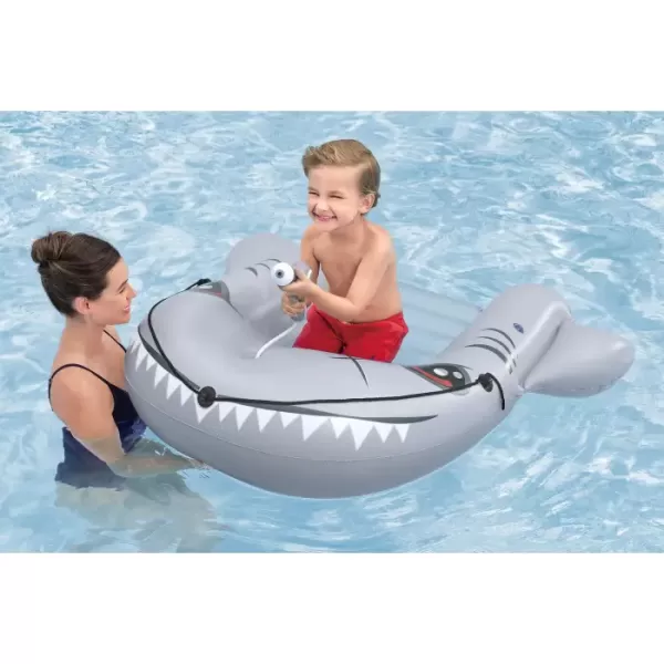 Надувной матрас-плот для плавания 160x115 см "Акула" с ручками, до 45кг, от 3 лет, Bestway 42073 BW