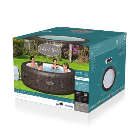 СПА-бассейн 166/216х71см "St.Moritz AirJet" 1190л, круглый, аэромассаж, Bestway 60023 BW