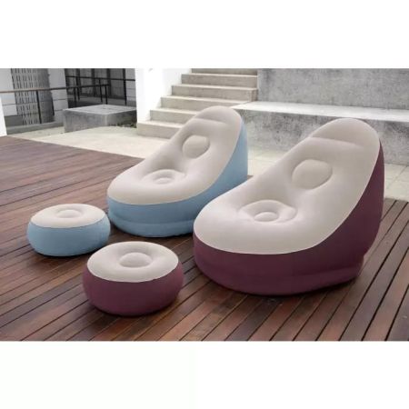 Надувное кресло 100х121х86см "Comfort Cruiser" с пуфиком 54х54х26см, 2 цвета, Bestway 75053 BW