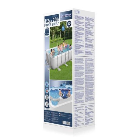 Каркасный бассейн Steel Pro Max 412х201х122см, 8124л, фил.-насос 2006л/ч, лестница, Bestway 56456 BW