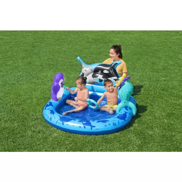 Детский надувной бассейн 134x131x73cм "Polar Pals" с игрушками, 84 л, от 2 лет, Bestway 53156 BW