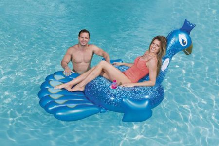 Надувной матрас-плот для плавания 198х164см "Павлин" с ручками, до 90кг, от 12 лет, Bestway 41101 BW