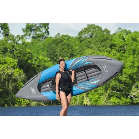 Надувная байдарка "Surge Elite X1 Kayak" 305x91х40см, алюм.весло 230см, насос 62086, до 100кг, Bestway 65143 BW