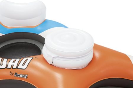 Надувной матрас-остров для плавания 257см "Rapid Rider Quad" для четверых, с подстаканником и холоди, Bestway 43115 BW