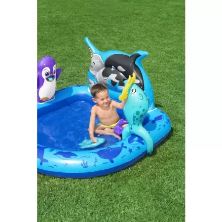 Детский надувной бассейн 134x131x73cм "Polar Pals" с игрушками, 84 л, от 2 лет, Bestway 53156 BW