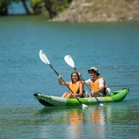 Надувной каяк "Betta-412" 412x80см двухместный, насос, весла, сиденья, киль, сумка, до 180кг, Aqua Marina BE-412